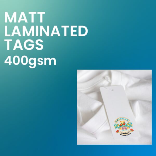 400gsm Matt Laminated Mini Tags Thumbnail