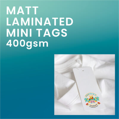400gsm Matt Laminated Mini Tags Thumbnail